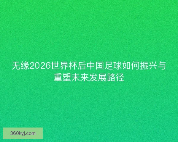无缘2026世界杯后中国足球如何振兴与重塑未来发展路径