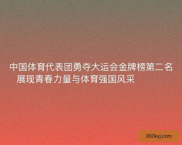 中国体育代表团勇夺大运会金牌榜第二名展现青春力量与体育强国风采 🏅🇨🇳
